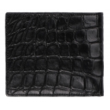 Viola Milano - Crocodile Slim Wallet - Black - Handmade in Italy - Luxury Exclusive Collection