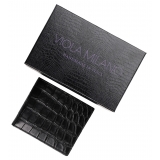 Viola Milano - Crocodile Slim Wallet - Black - Handmade in Italy - Luxury Exclusive Collection