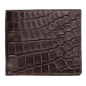 Viola Milano - Crocodile Slim Wallet - Brown - Handmade in Italy - Luxury Exclusive Collection