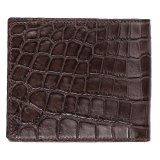 Viola Milano - Crocodile Slim Wallet - Brown - Handmade in Italy - Luxury Exclusive Collection