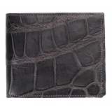 Viola Milano - Crocodile Slim Wallet - Grey - Handmade in Italy - Luxury Exclusive Collection