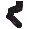 Viola Milano - Calzini Sopra il Polpaccio Cotone/Seta a Pois - Miscela Grigio - Handmade in Italy - Luxury Exclusive Collection