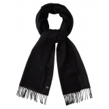 Viola Milano - Double Face 100% Zibellino Cashmere Scarf - Dark Grey Mix - Handmade in Italy - Luxury Exclusive Collection