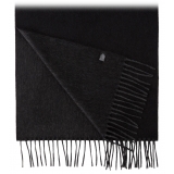 Viola Milano - Double Face 100% Zibellino Cashmere Scarf - Dark Grey Mix - Handmade in Italy - Luxury Exclusive Collection