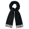 Viola Milano - Double Face 100% Zibellino Cashmere Scarf - Forest/Grey - Handmade in Italy - Luxury Exclusive Collection