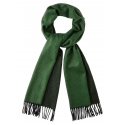 Viola Milano - Double Face 100% Zibellino Cashmere Scarf - Forest Mix - Handmade in Italy - Luxury Exclusive Collection