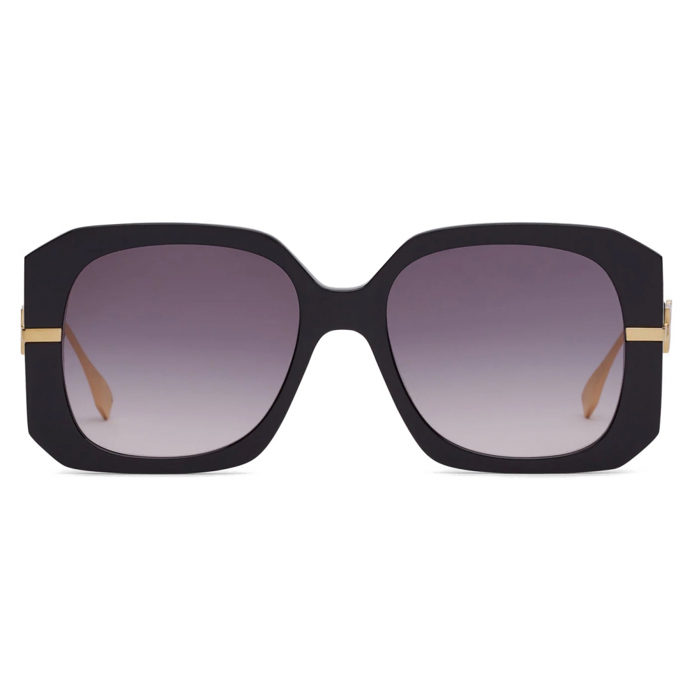 Fendi - Baguette - Square Oversize Sunglasses - Gold Gray - Sunglasses - Fendi  Eyewear - Avvenice