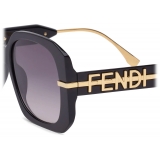 Fendi - Fendigraphy - Occhiali da Sole Rotondi - Nero - Occhiali da Sole - Fendi Eyewear