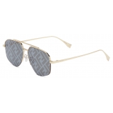Fendi - Fendi Travel - Square Pilot Sunglasses - Gold Gray - Sunglasses - Fendi Eyewear