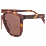 Fendi - Fendi Diagonal - Square Sunglasses - Havana Brown - Sunglasses - Fendi Eyewear