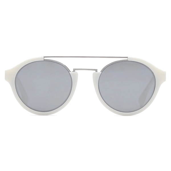 Fendi - Fendi Diagonal - Occhiali da Sole Rotondi - Bianco - Occhiali da Sole - Fendi Eyewear