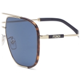 Fendi - Fendiland - Square Sunglasses - Gold Havana Blue - Sunglasses - Fendi Eyewear