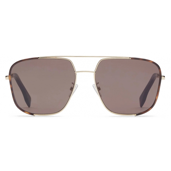 Fendi - Fendiland - Square Sunglasses - Gold Havana Brown - Sunglasses - Fendi Eyewear