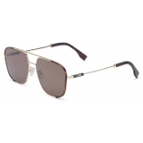 Fendi - Fendiland - Square Sunglasses - Gold Havana Brown - Sunglasses - Fendi Eyewear