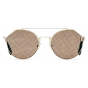 Fendi - Fendi Sky - Occhiali da Sole Rotondi - Oro Marrone - Occhiali da Sole - Fendi Eyewear