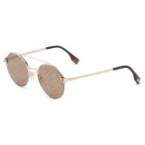 Fendi - Fendi Sky - Round Sunglasses - Gold Brown - Sunglasses - Fendi Eyewear