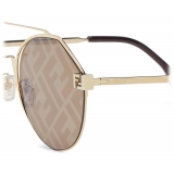 Fendi - Fendi Sky - Round Sunglasses - Gold Brown - Sunglasses - Fendi Eyewear