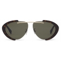 Fendi - FS Fendiland - Pilot Sunglasses - Havana Gold Green - Sunglasses - Fendi Eyewear