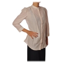 Liu Jo - Camicia con Collo alla Coreana - Beige - Camicie - Made in Italy - Luxury Exclusive Collection