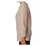 Liu Jo - Camicia con Collo alla Coreana - Beige - Camicie - Made in Italy - Luxury Exclusive Collection