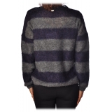 Liu Jo - Horizontal Striped Sweater - Blue/Grey - Maglieria - Made in Italy - Luxury Exclusive Collection