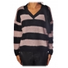 Liu Jo - Maglione a Righe Orizzontali - Nero/Rosa - Maglieria - Made in Italy - Luxury Exclusive Collection