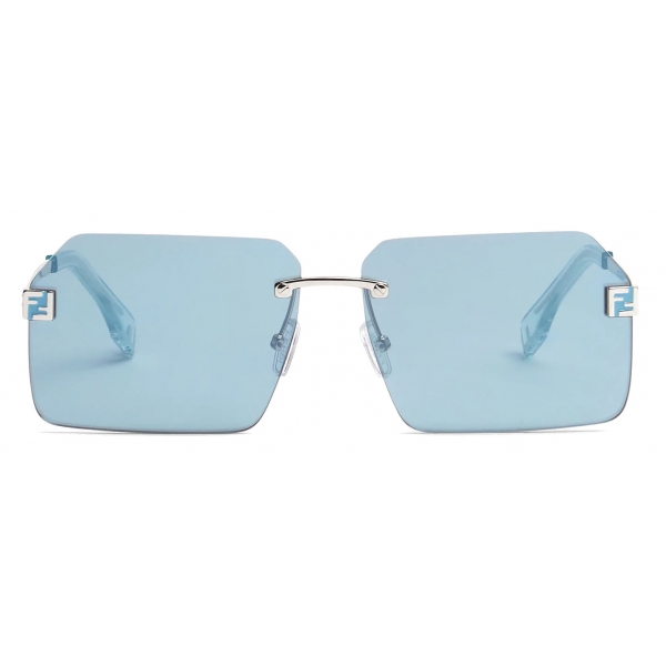 Fendi - FS Fendi Sky - Occhiali da Sole Rettangolari - Azzurro - Occhiali da Sole - Fendi Eyewear