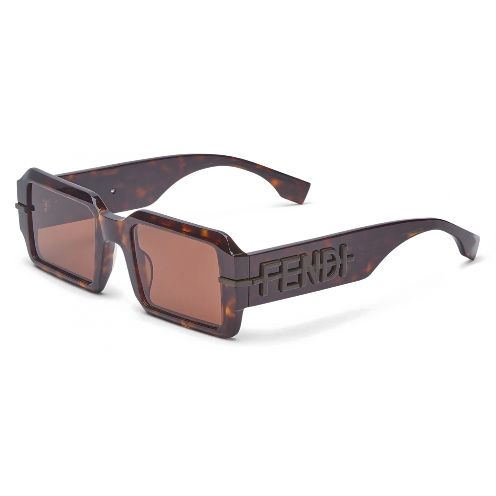Buy the Fendi Fendirama Brown Rectangle Sunglasses