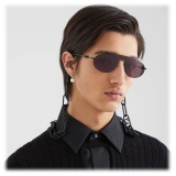 Fendi - Fendi O’Lock - Occhiali da Sole Ovale Pilot - Nero - Occhiali da Sole - Fendi Eyewear