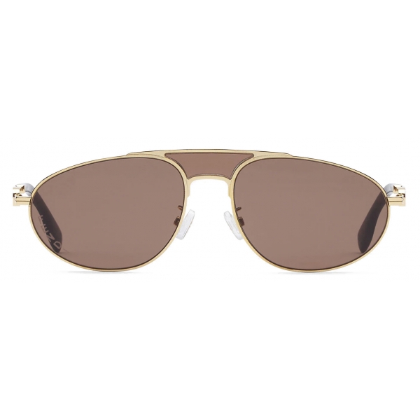 Fendi - Fendi O’Lock - Oval Pilot Sunglasses - Gold Brown - Sunglasses - Fendi Eyewear