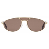 Fendi - Fendi O’Lock - Oval Pilot Sunglasses - Gold Brown - Sunglasses - Fendi Eyewear