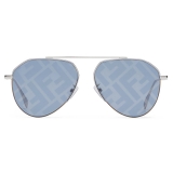 Fendi - Fendi Travel - Pilot Sunglasses - Palladium Blue - Sunglasses - Fendi Eyewear