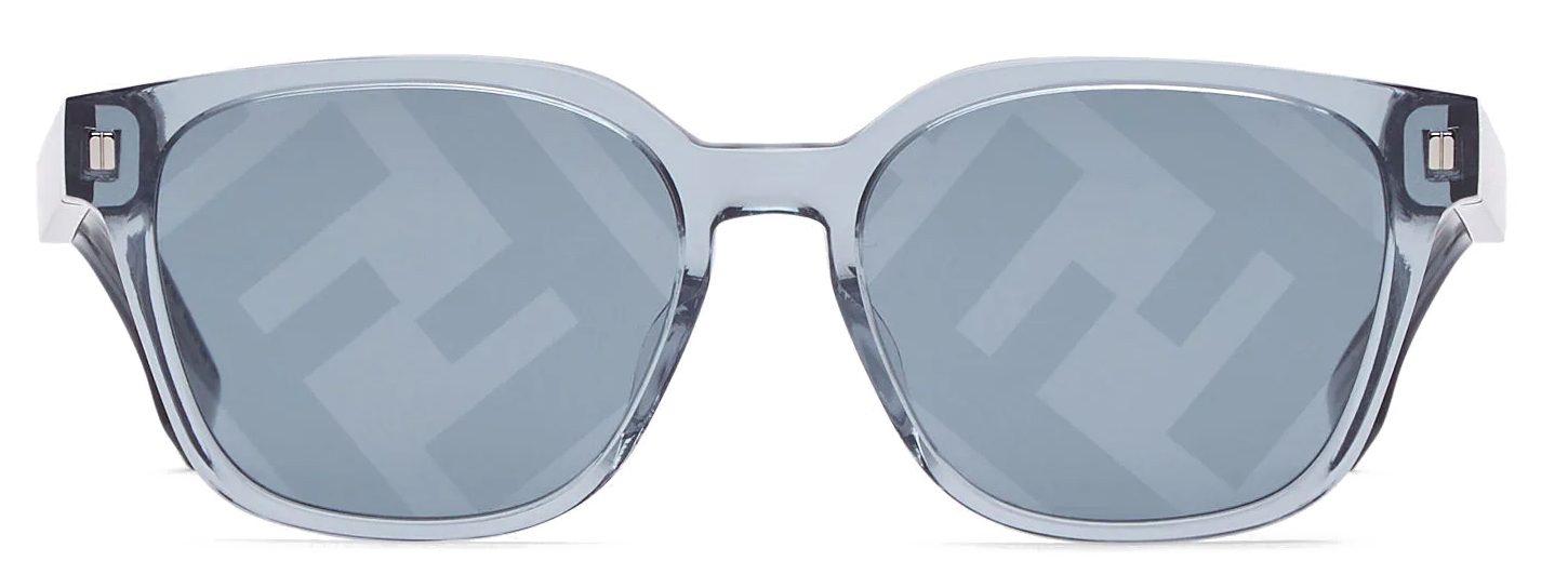 Fendi Touch of FF Square Sunglasses Transparent Blue Sunglasses Fendi Eyewear Avvenice