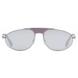 Fendi - Fendi O’Lock - Oval Pilot Sunglasses - Grey - Sunglasses - Fendi Eyewear