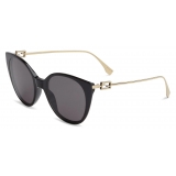 Fendi - Baguette - Round Sunglasses - Black Gold Gray - Sunglasses - Fendi Eyewear