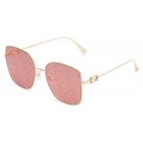 Fendi - Baguette - Oversize Square Sunglasses - Gold Pink - Sunglasses - Fendi Eyewear