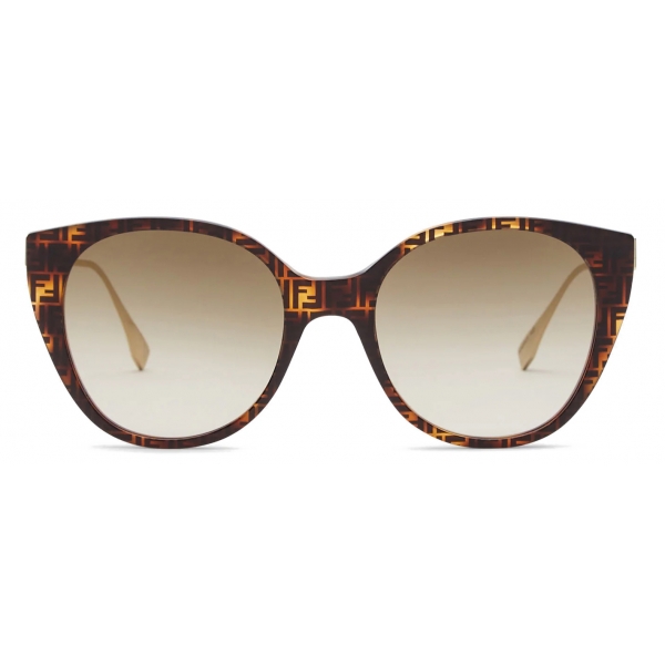 Fendi - Baguette - Round Sunglasses - Havana Brown - Sunglasses - Fendi Eyewear