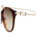 Fendi - Baguette - Occhiali da Sole Rotondi - Havana Marrone - Occhiali da Sole - Fendi Eyewear