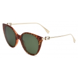 Fendi - Baguette - Round Sunglasses - Havana Green - Sunglasses - Fendi Eyewear