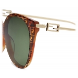 Fendi - Baguette - Round Sunglasses - Havana Green - Sunglasses - Fendi Eyewear