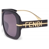 Fendi - Fendigraphy - Oversize Square Sunglasses - Black - Sunglasses - Fendi Eyewear