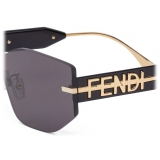 Fendi - Fendigraphy - Occhiali da Sole Rettangolare - Nero - Occhiali da Sole - Fendi Eyewear