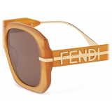 Fendi - Fendigraphy - Occhiali da Sole Squadrata - Marrone - Occhiali da Sole - Fendi Eyewear