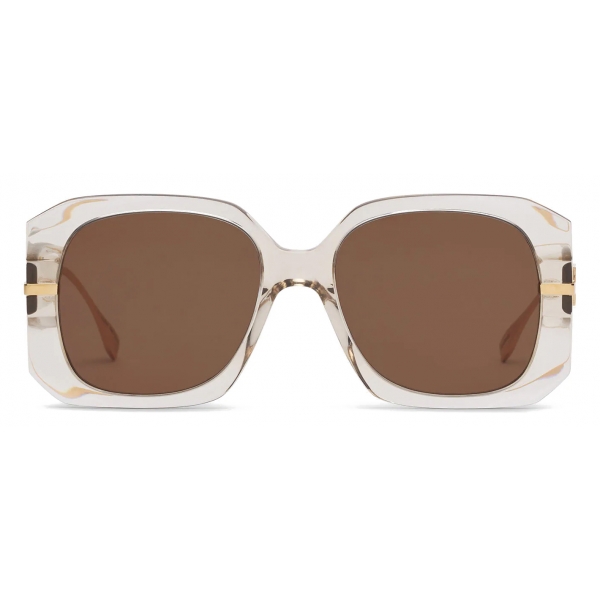 Fendi - Fendigraphy - Oversize Square Sunglasses - Beige - Sunglasses - Fendi Eyewear