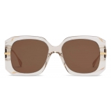 Fendi - Fendigraphy - Occhiali da Sole Squadrata Oversize - Beige - Occhiali da Sole - Fendi Eyewear