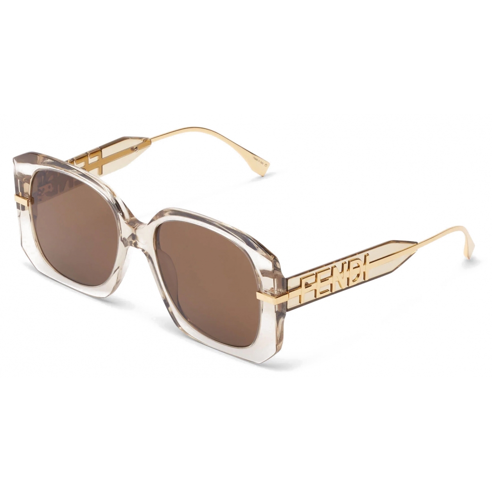 Fendi - Fendigraphy - Oversize Square Sunglasses - Beige - Sunglasses ...