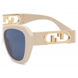 Fendi - Fendi O’Lock - Occhiali da Sole a Farfalla - Beige - Occhiali da Sole - Fendi Eyewear