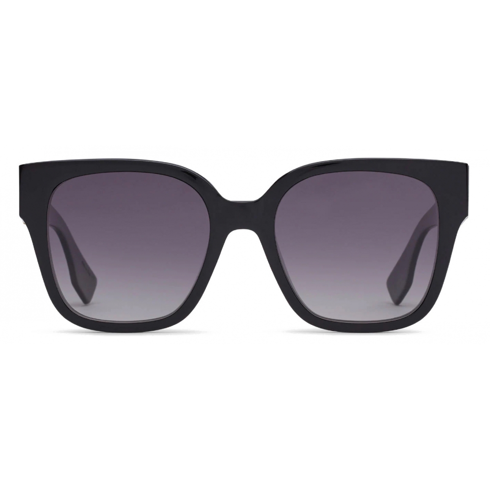Fendi O'Lock - Gold metal sunglasses with brown lenses