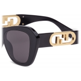 Fendi - Fendi O’Lock - Occhiali da Sole a Farfalla - Nero - Occhiali da Sole - Fendi Eyewear