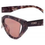Fendi - Fendi Way - Occhiali da Sole Cat-Eye - Havana Grigio Rosa - Occhiali da Sole - Fendi Eyewear